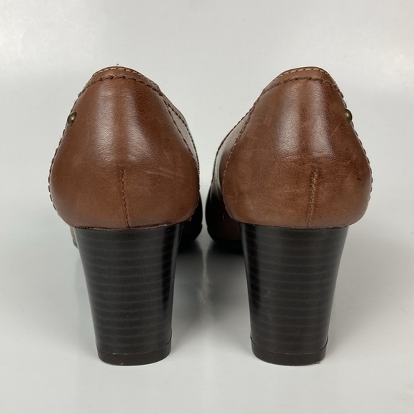 Naturalizer Brown Leather Heeled Loafer, Size 6.5 - Picture 5 of 16